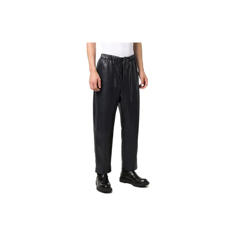 NANUSHKA Leather Pants Men Black-1