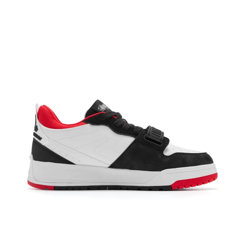 QIAODAN Legend Vintage Basketball Shoes Men Low Top Black/Tomato Red-1