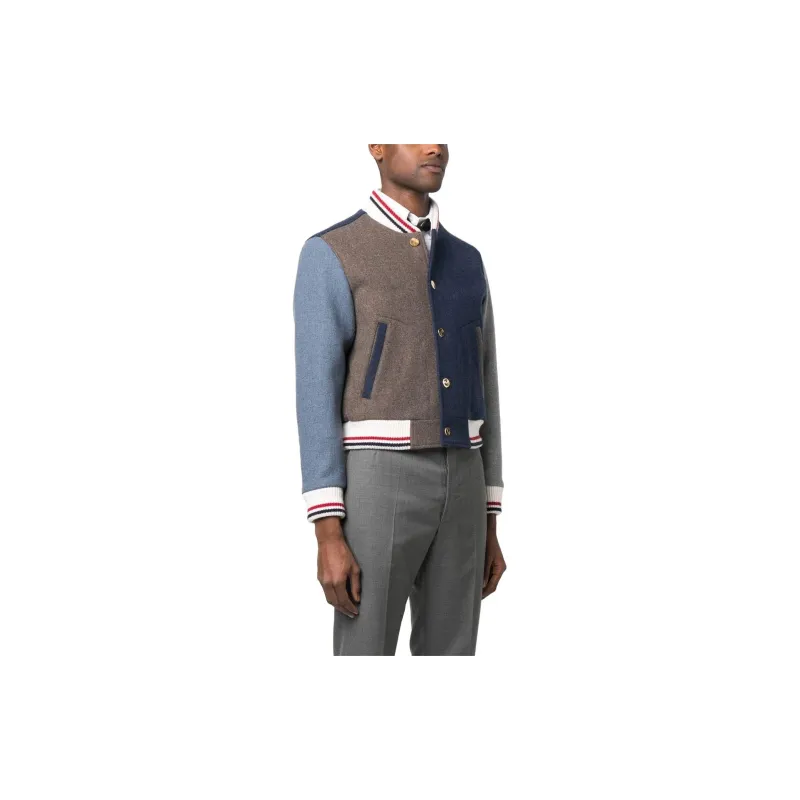 THOM BROWNE Panelled Varsity Jacket-4