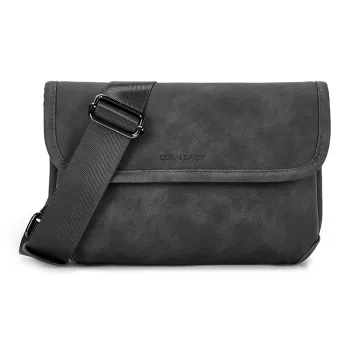CORALDAISY Synthetic Leather Crossbody Bag, Envelope Bag Regular Men's Gray