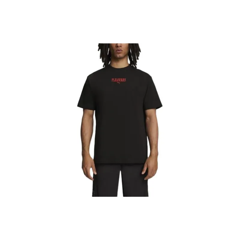 PUMA x PLEASURES Collaboration Graphic Tee T Shirt Men's Black-3