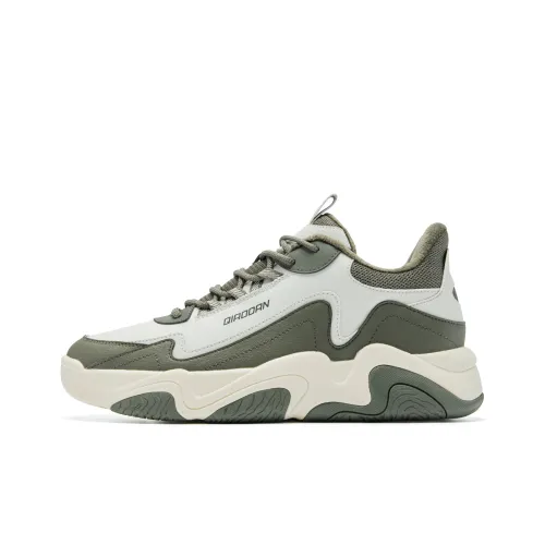 QIAODAN Height Increasing Wear Resistant Slip Resistant High Top Skateboard Shoes Men's Green