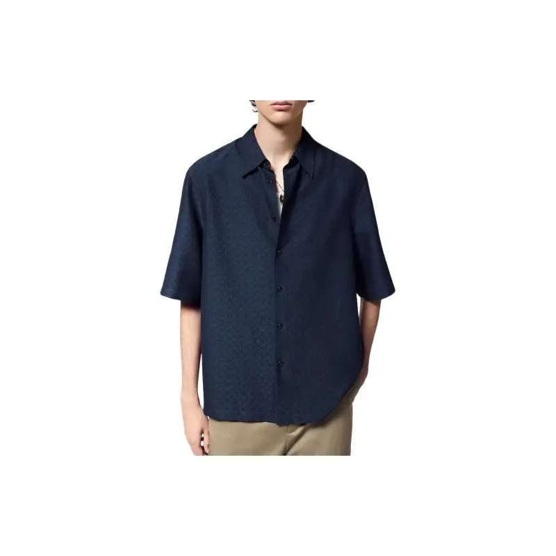 LOUIS VUITTON Mini Monogram Silk Blend Short-Sleeved Shirt-3