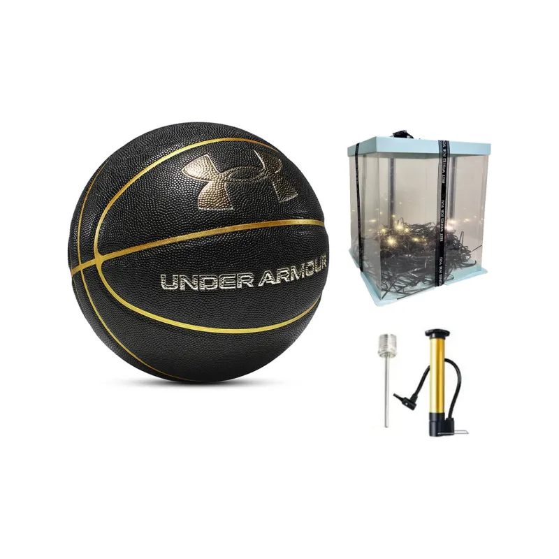 Under Armour PU Basketball Black Gold Size 7 Training Unisex-3