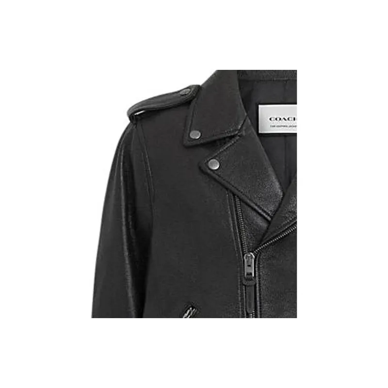 COACH Leather Jacket Men's Black-3