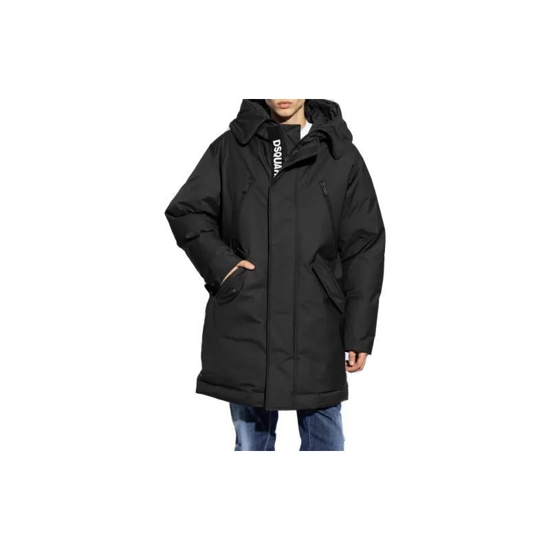 DSQUARED 2 Funnel Neck Hooded Coat-4