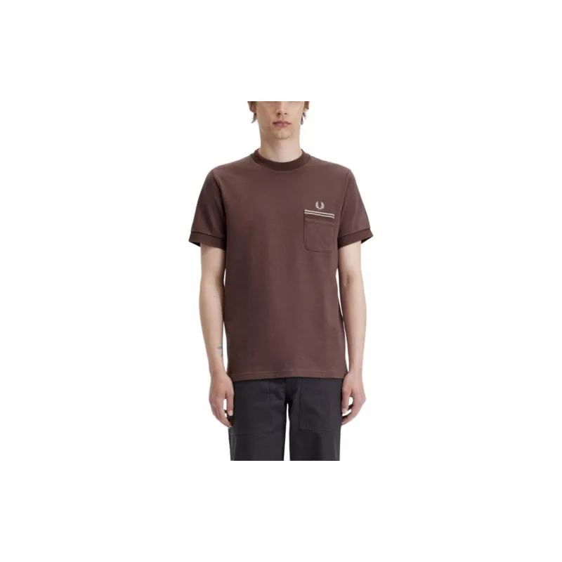 FRED PERRY Loopback Jersey Pocket T Shirt T Shirt Men's Red-2