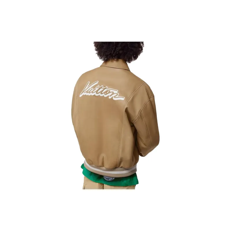 LOUIS VUITTON 10's Leather Bomber Jacket-4