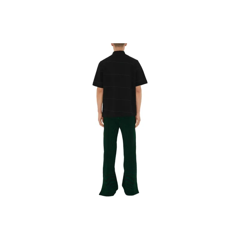 Burberry Striped Logo Embroidered Polo Shirt-3