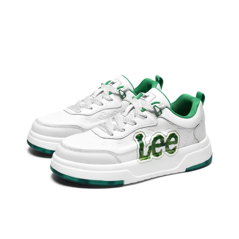 Lee Classic And Versatile White Sneakers, Trendy Fashion Low Top Height Increasing Skateboard Shoes Men's-8