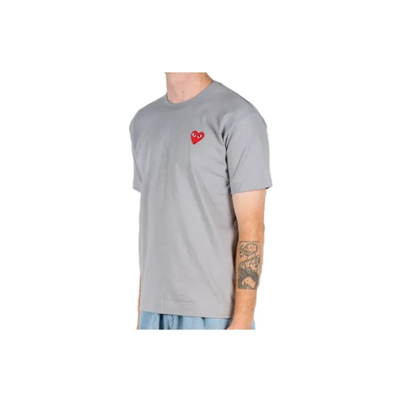 CDG Play T Shirts Men Gray-4