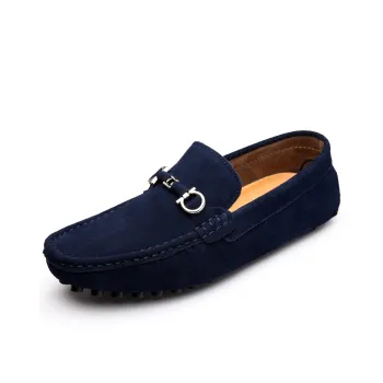 KUPE Gommino Loafers Men Black/Gray/Blue