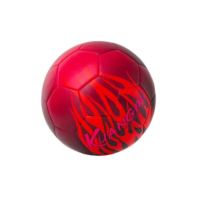 Kuangmi Size 5 Soccer PU Seamless Thermal bonding Unisex Flame Red-1