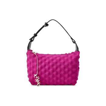 JC DAMO Eco-Friendly Yarn Handbag Women's Rose Red/Black