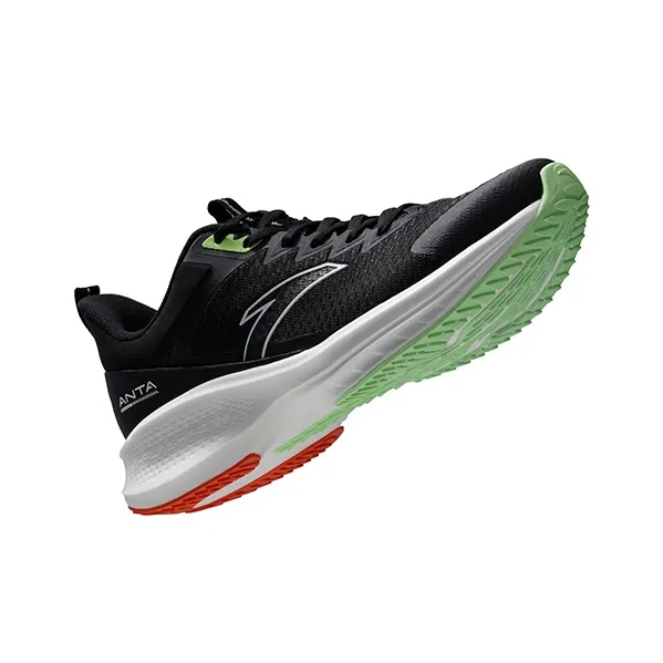 Anta Anti-Slip Wear-Resistant Low-Top Running Shoes Men's Black White-3