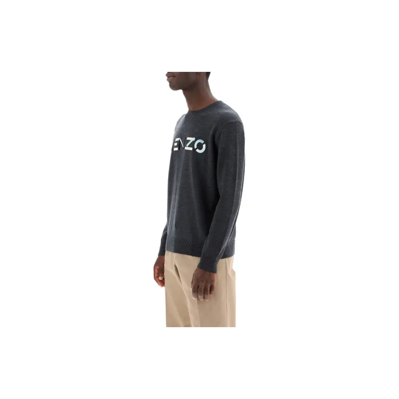 KENZO Logo Embroidered Knitted Jumper-2