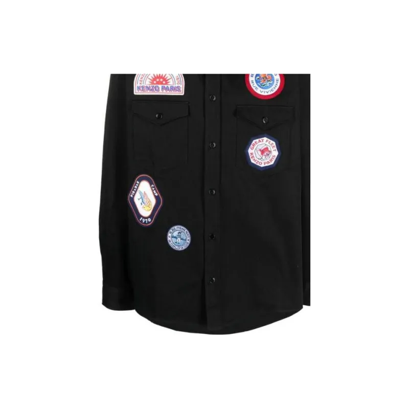 KENZO Appliqué logo Cotton Shirt-5
