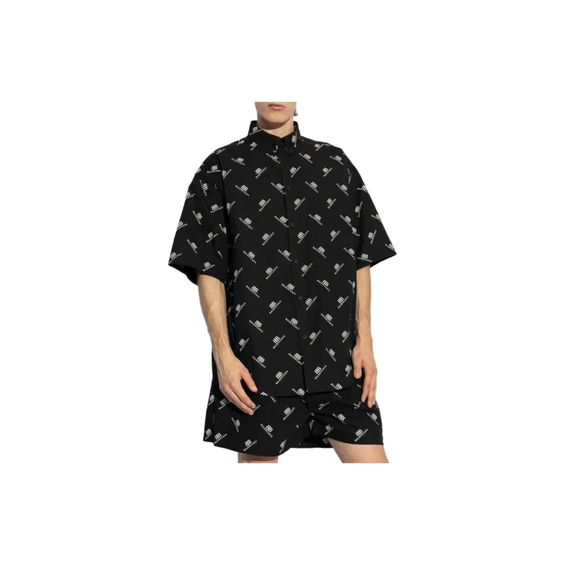 Balenciaga Bb Logo Printed Short Sleeved Shirt-2