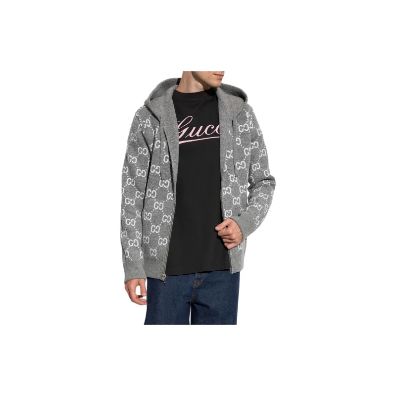 GUCCI Zip Up Long Sleeved Reversible Hoodie-3
