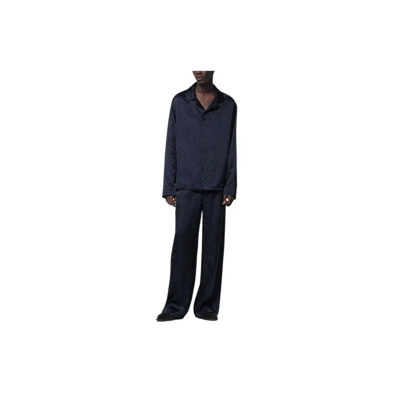 Lv Long Sleeved Silk Blend Evening Overshirt-1
