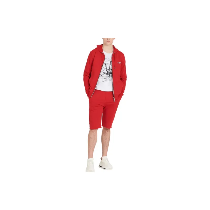 BALMAIN Casual Shorts Men Red-2