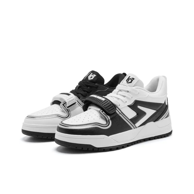 QIAODAN Legend Vintage Basketball Shoes Men Low Top Black/Jordan White-2