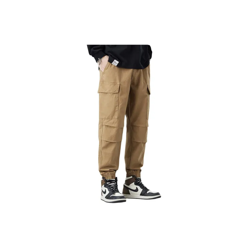 Tonlion Casual Pants Men's Dark Khaki-3