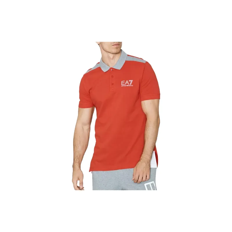 EMPORIO ARMANI EA7 Polo Shirts Men Orange Red-2