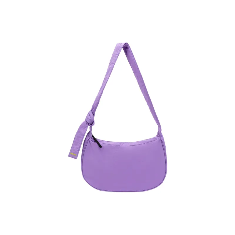 Bromen Wash Nylon With Water Travel Backpack Crossbody Bag Medium Size Women's Bright Purple/Milk White/Black/Gray-0