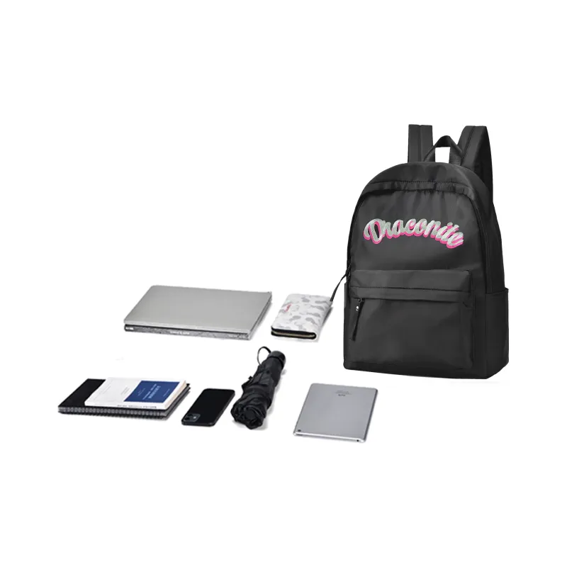 DRACONITE Polyester Students Backpack Unisex Black-4