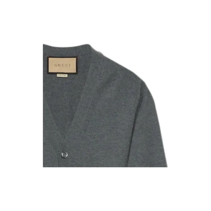 GUCCI Logo Embroidered Cardigan-5