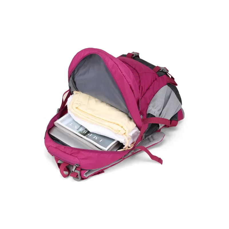 Fillove Fabric Outdoor Hiking Bag Backpack Regular Women's Rose Red-5