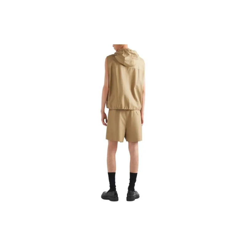 PRADA Leather Vest Vest Men's Beige-2
