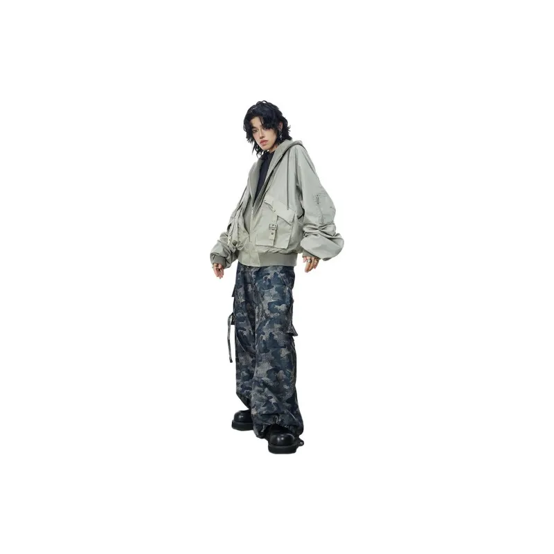 0-CROWORLD Jacket Men's Gray Green-2