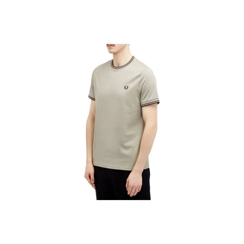 FRED PERRY Regular T Shirt Men's Warm Gray Carrington Bricks-2