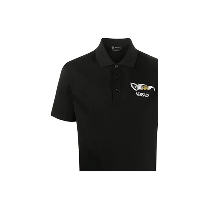VERSACE Polo Shirts Men Black-4