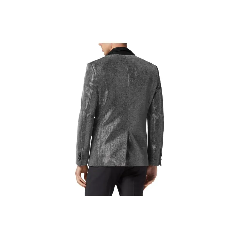 PHILIPP PLEIN Metallic finish Single breasted Blazer-2
