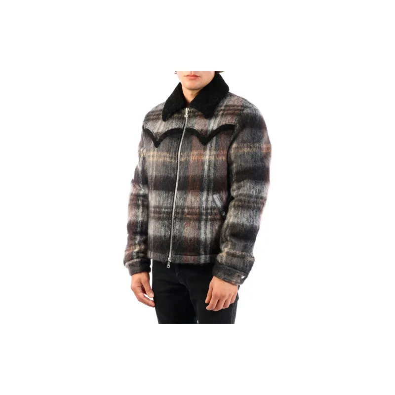 AMIRI Plaid Short Trench Coat-3