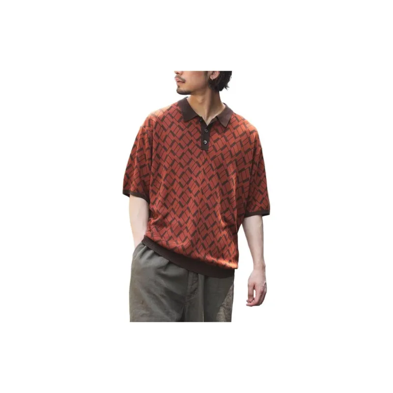 Beams Polo Shirts Men Orange-6