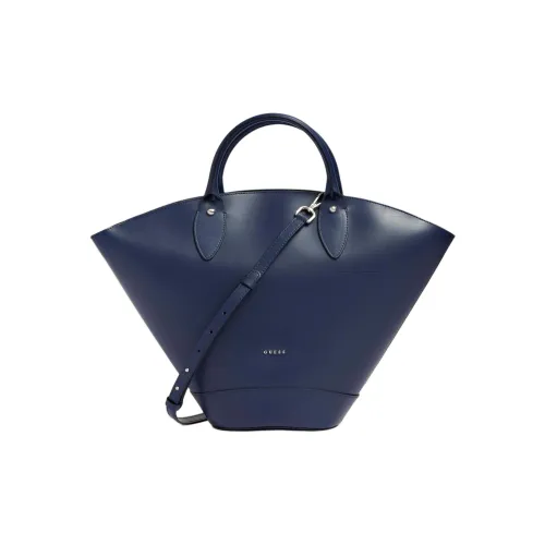 GUESS Genuine Leather Shoulder Bag Crossbody Bag Handbag Medium Size Women's Blue