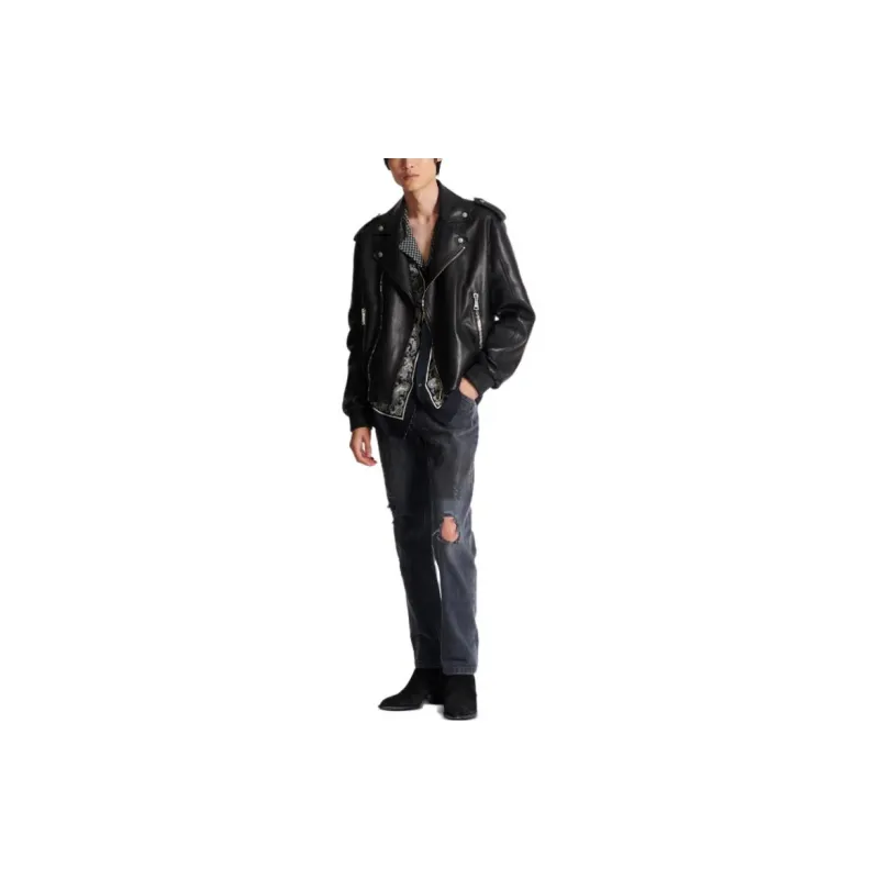 BALMAIN FW23 Faded Denim Patchwork Jeans Jeans Men's Black-2