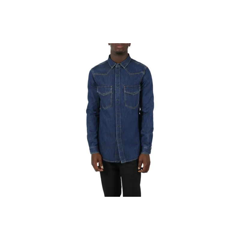 Valentino Buttoned Long Sleeved Denim Shirt-1