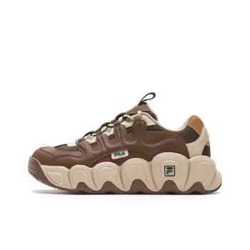 FILA Croissant Coverage Wear Resistant Slip Resistant Low Top Running Shoes Men's Coffee Dark Brown