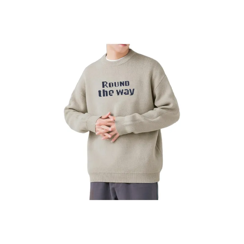 Tonlion Sweater Men's Light Beige Gray-3