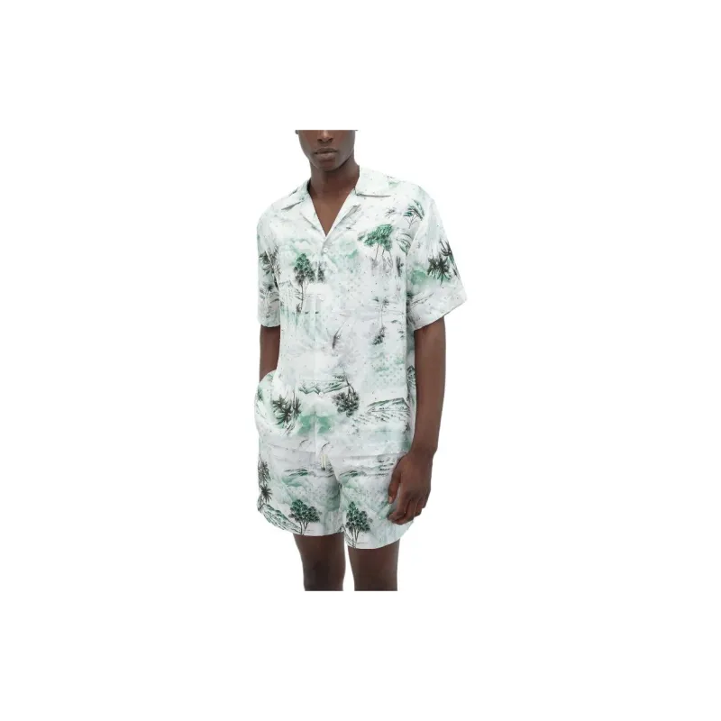 AMIRI Hawaiian Print Bowling Shirt Shirt Men's Green-2