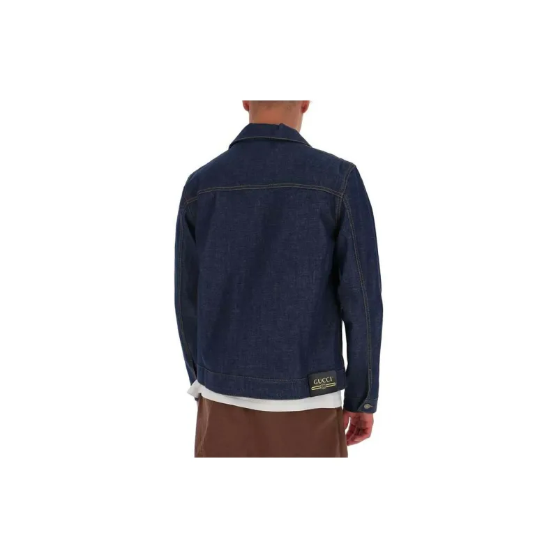 GUCCI Denim Jacket Men's Dark Blue-2