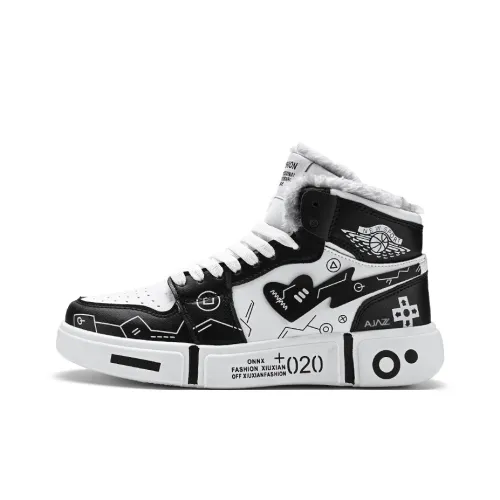 AJPAP Skateboard Shoes Unisex High-Top Black