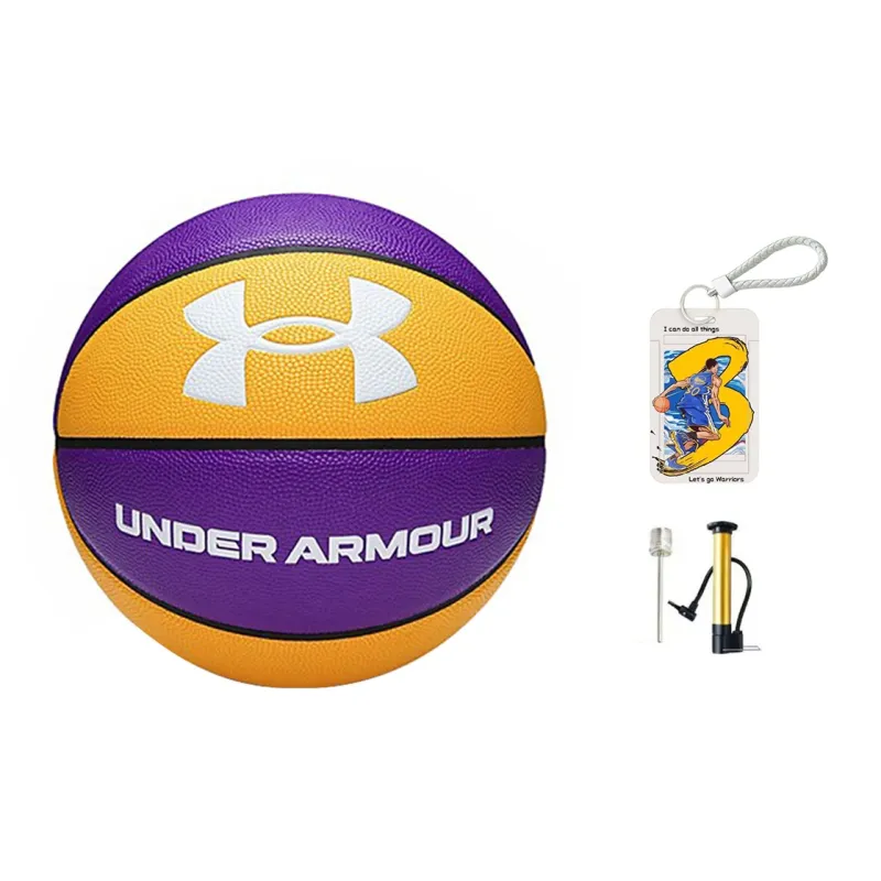 Under Armour PU Basketball Yellow Purple Size 7 Training Unisex-4