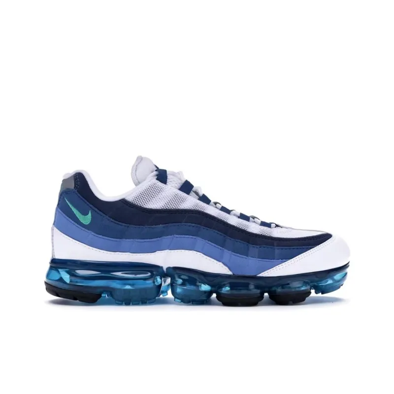 Nike Vapormax 95 Anti-Slip Wear-Resistant Low-Top Running Shoes Men's White Blue-1