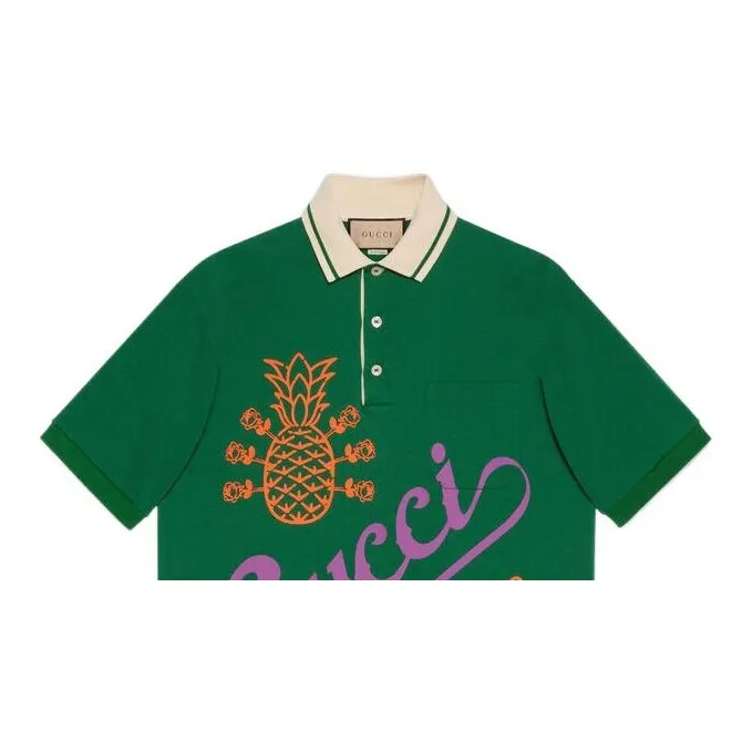 GUCCI Pineapple Collection SS22 Polo Shirt Men's Green-5